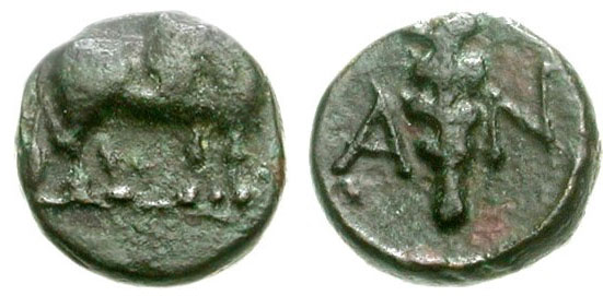 Moneda de Andissa 300 a.c.